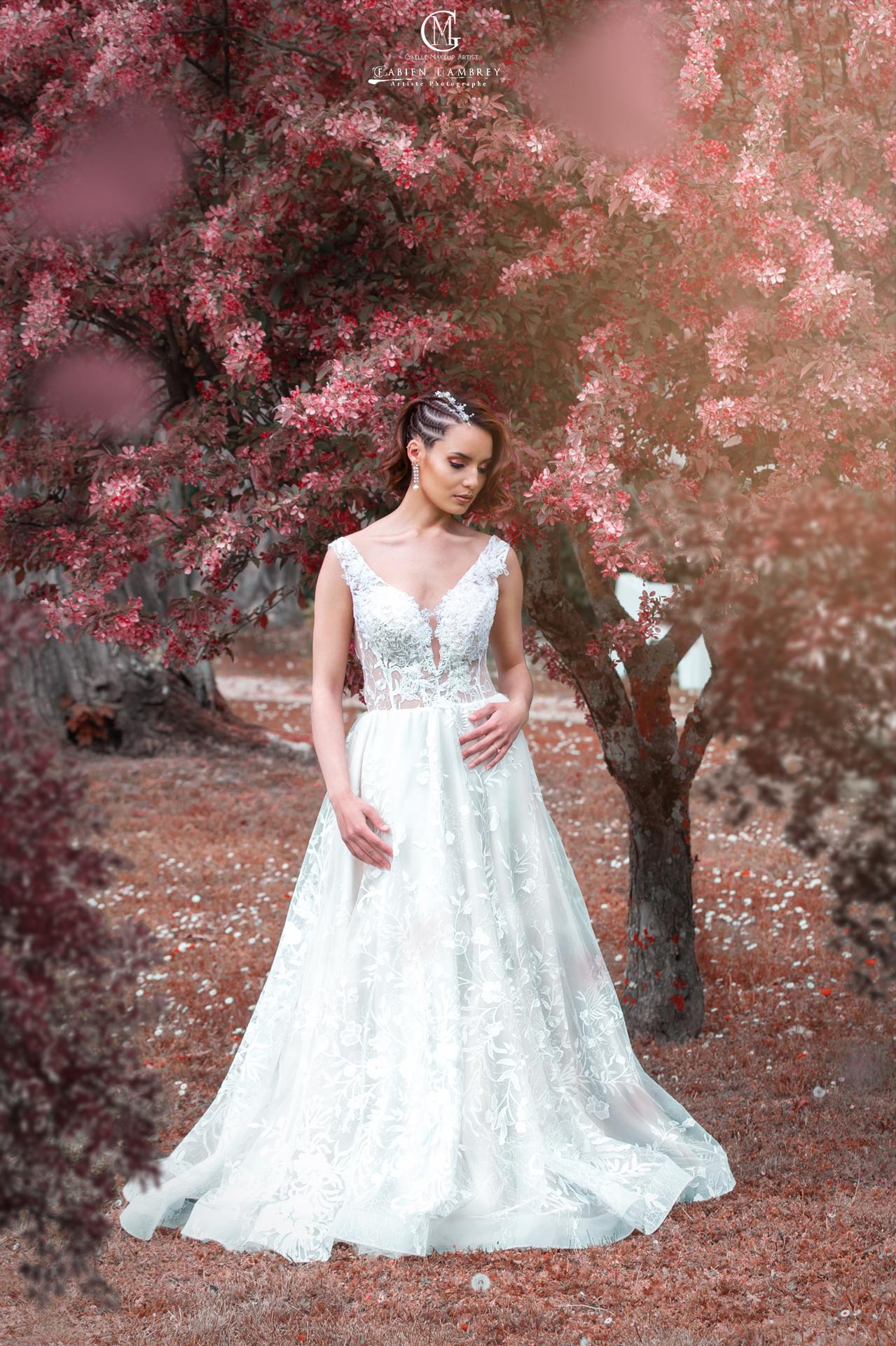 HERVET Julia robe et parure de mariée (confection, détail)