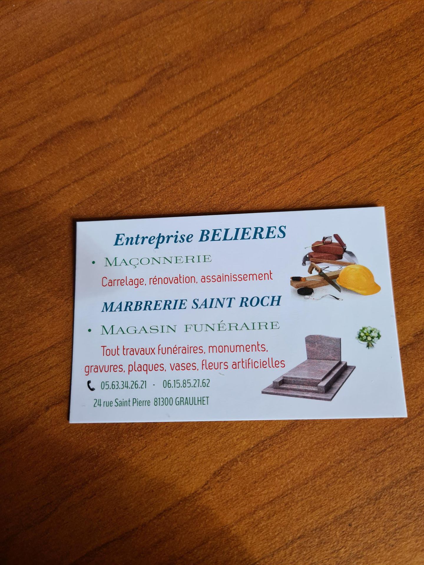 Marbrerie Saint Roch - Entreprise Belieres pompes funèbres, inhumation et crémation