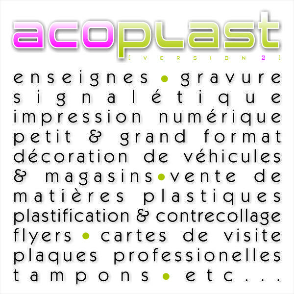 Acoplast Version 2 imprimerie et industrie graphique (matériel, fournitures)