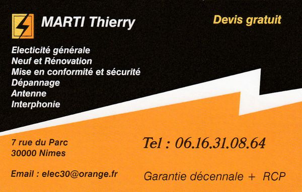 Marti Thierry électricité (production, distribution, fournitures)