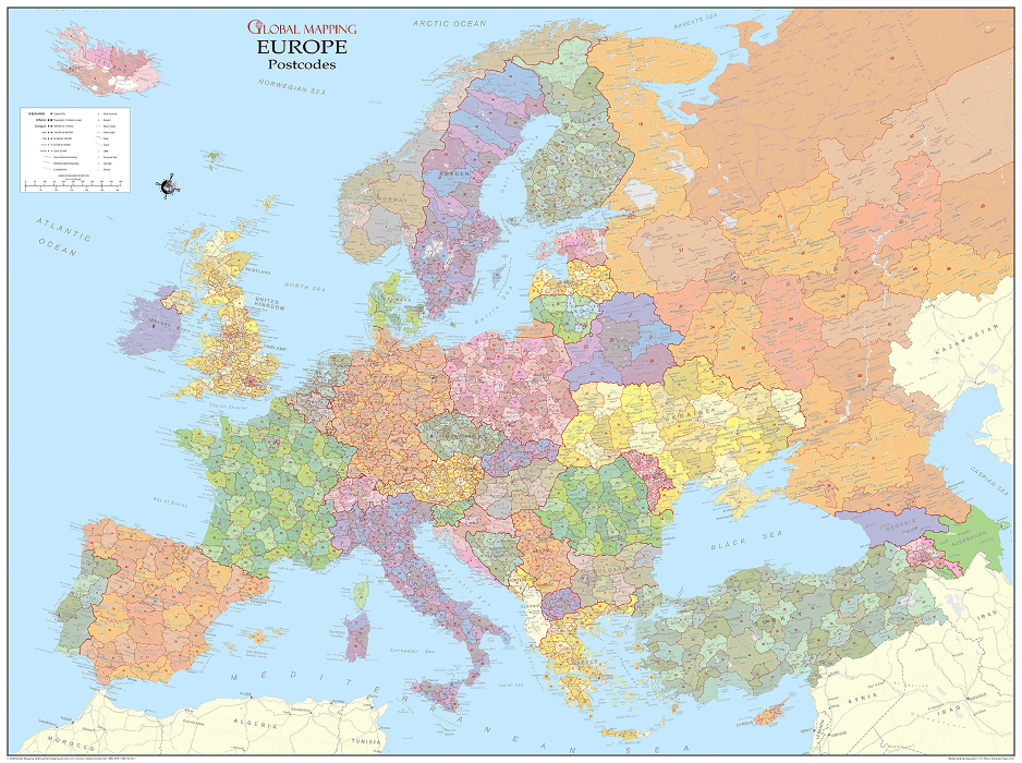 Europe Postcode Map