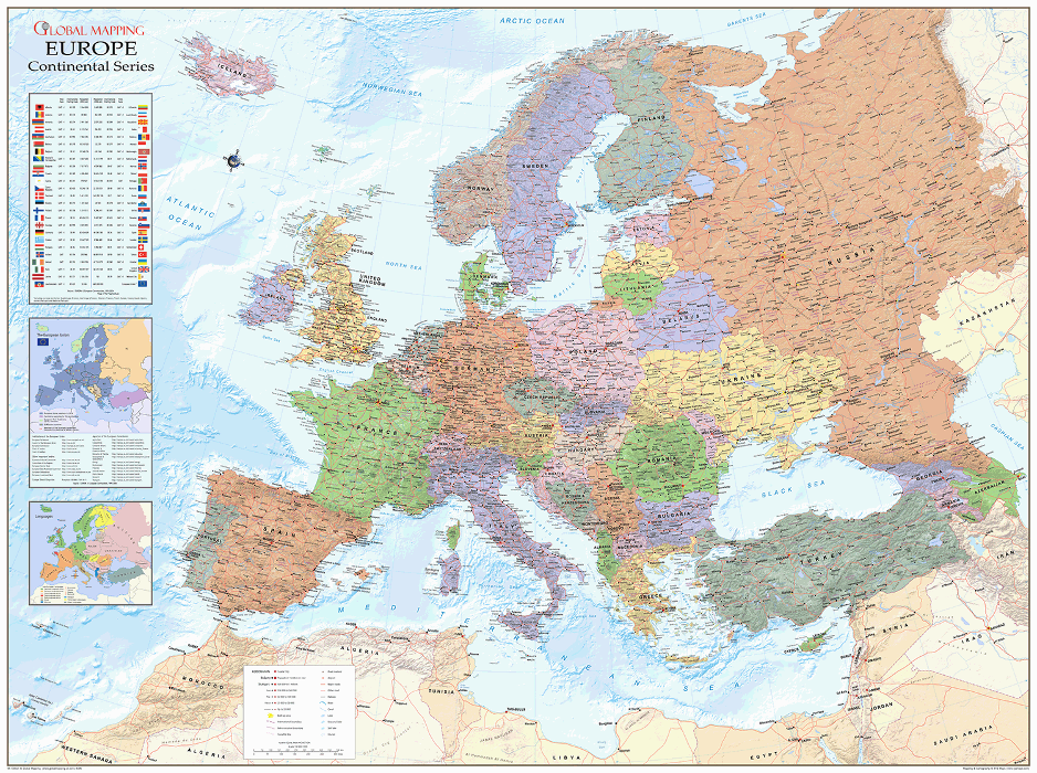 Europe wall map