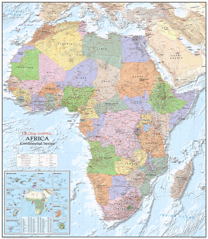 Africa wall map