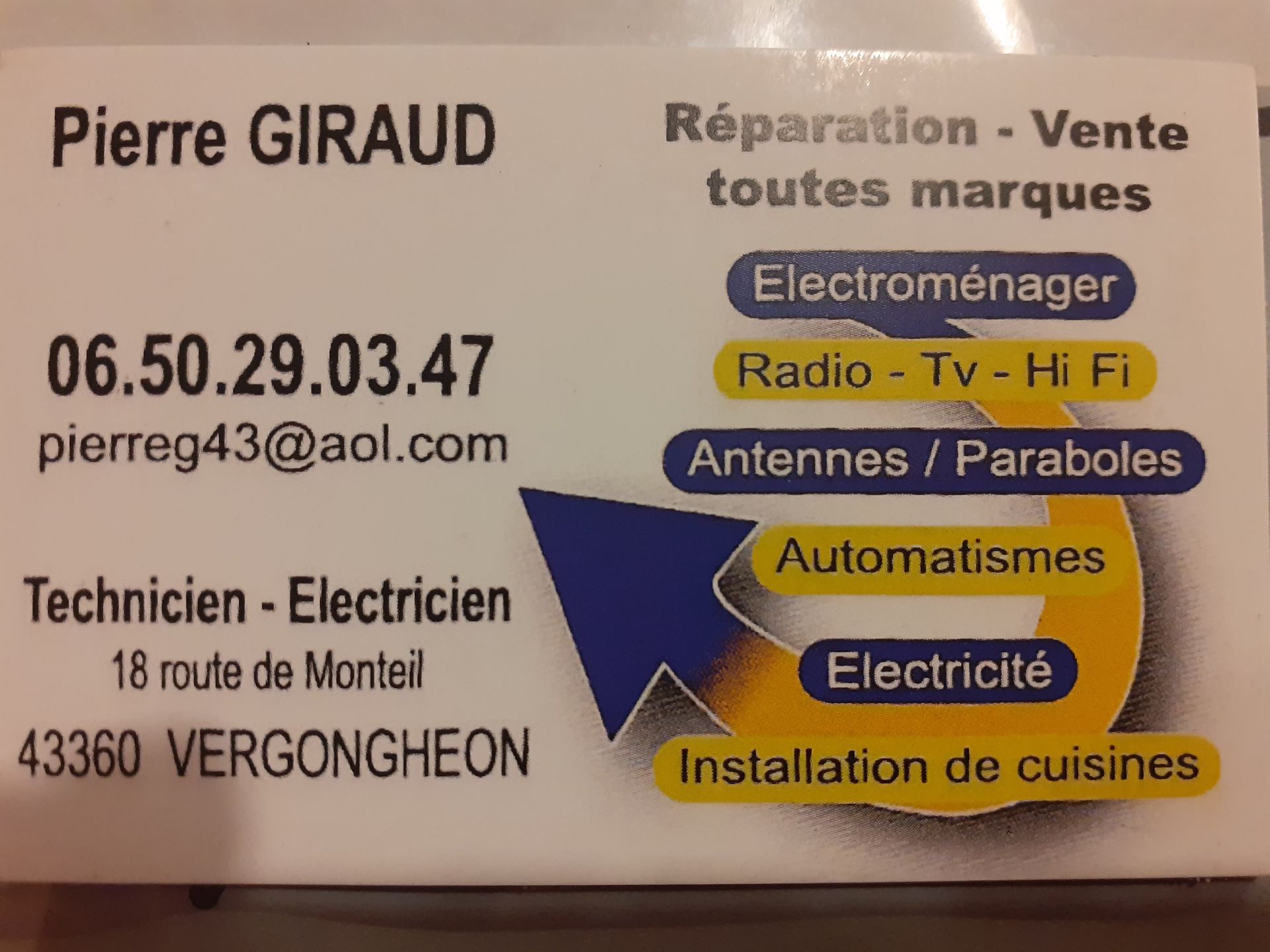 Giraud Pierre dépannage d'électroménager