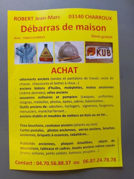 Aux Débarras brocante Robert Jean Marc Conditionnement, manutention, stockage