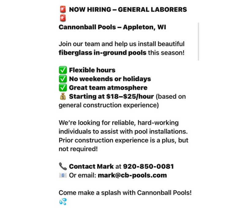 Cannonball Pools - Kaukauna, WI