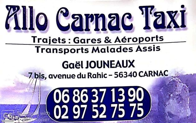 Allo Carnac Taxi JOUNEAUX Gael taxi
