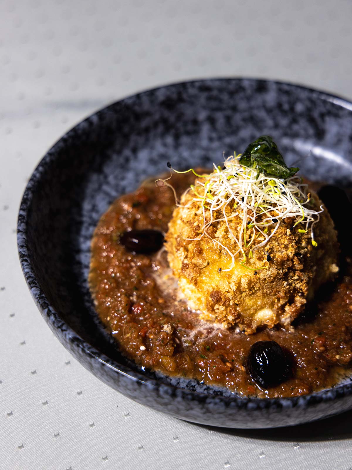 Mozzarella panée, tomate à 4°