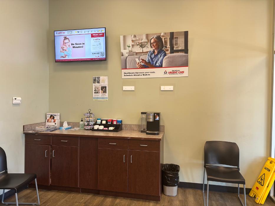Waiting room in Hometown Urgent Care & Occupational Health in Groveport, Ohio.