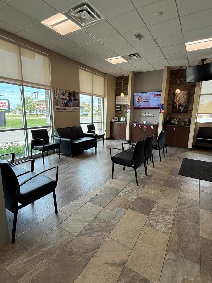 Waiting room in Hometown Urgent Care & Occupational Health in Lorain, Ohio.