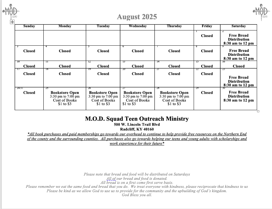 M.O.D. Squad Teen Outreach Ministry - Radcliff, KY