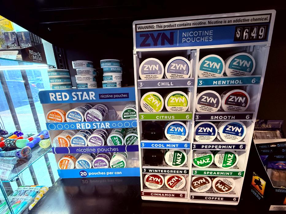 Red star and ZYN nicotine pouches