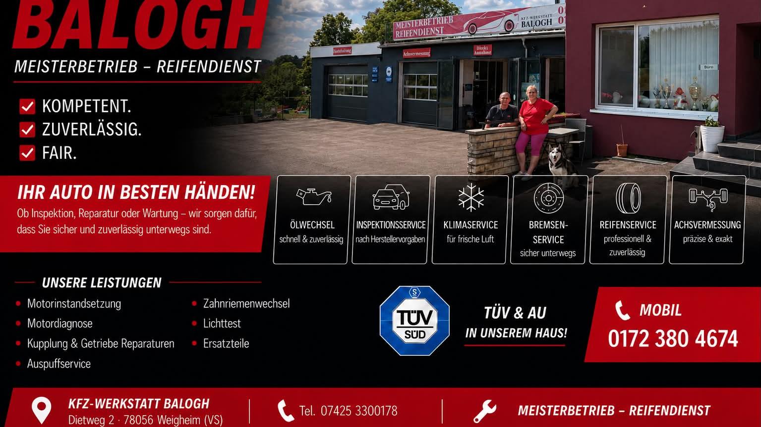 Kfz- Werkstatt und Reifenservice Balogh, Dietweg in Villingen-Schwenningen