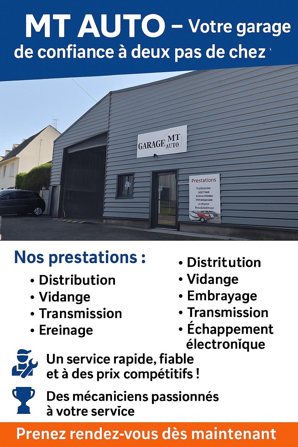 Mt auto garage d'automobile, réparation