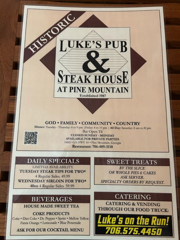 Luke's Pub & Steakhouse - Pine Mountain, GA