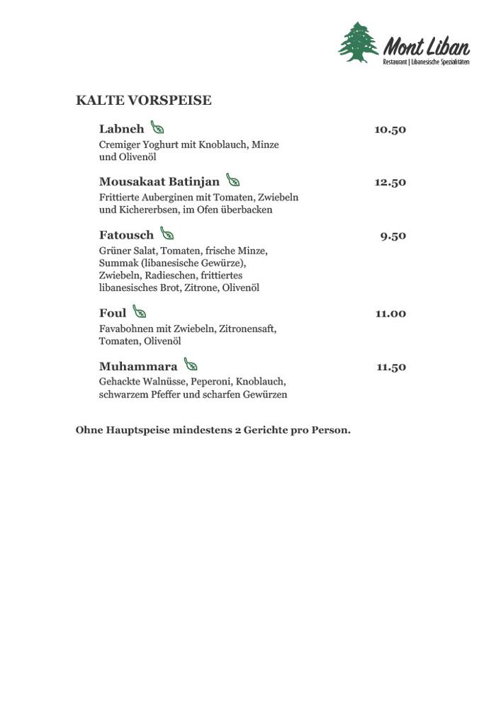 Restaurant Mont Liban, Moserstrasse in Bern