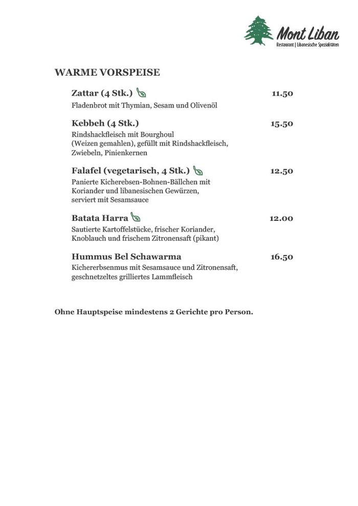 Restaurant Mont Liban, Moserstrasse in Bern