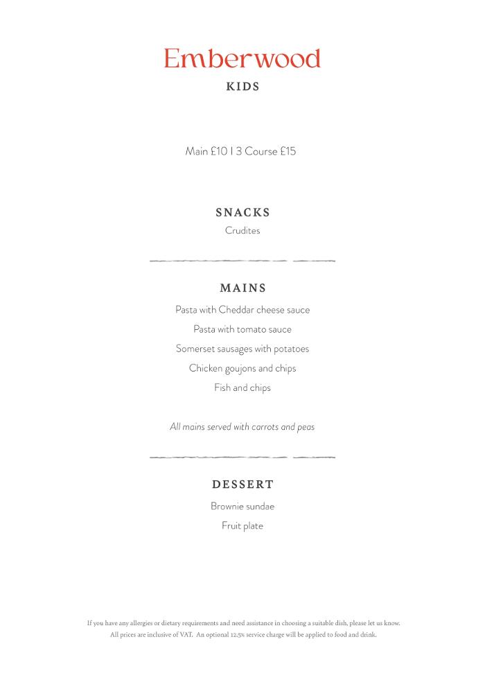 Emberwood Children's Menu