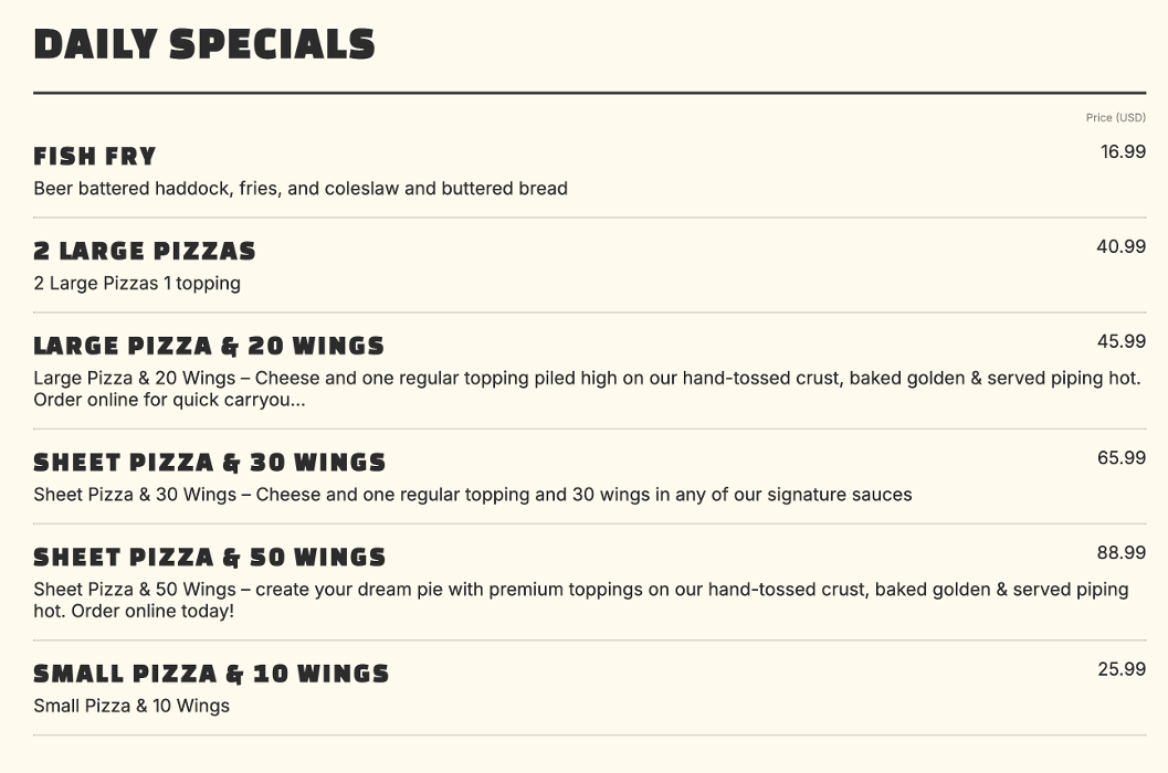 Bullseye Pizza - Getzville, NY