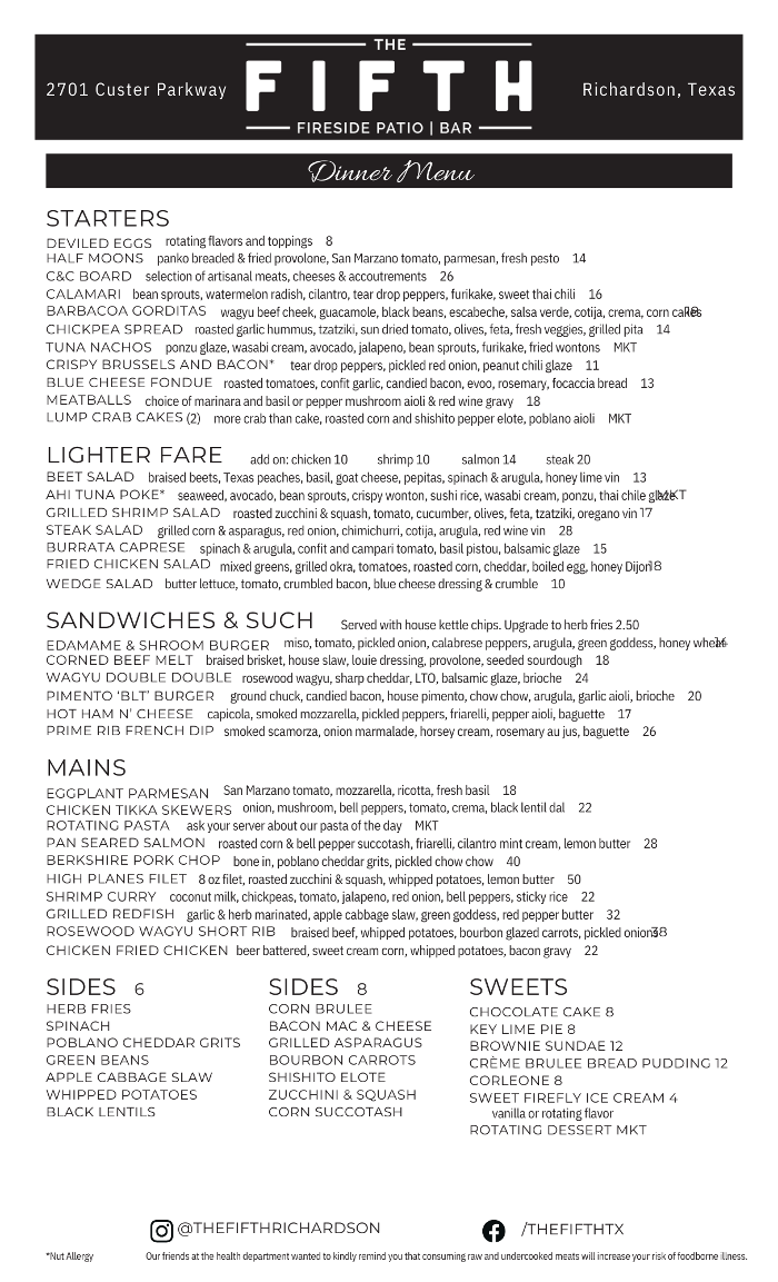 The Fifth: Fireside Patio and Bar - Richardson, TX