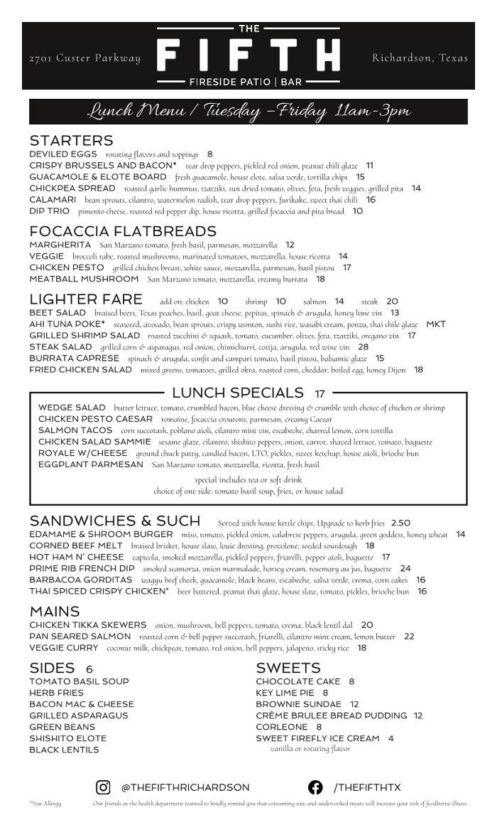 The Fifth: Fireside Patio and Bar - Richardson, TX