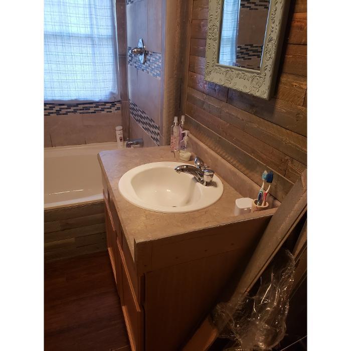 walk in closet turned into bathroom