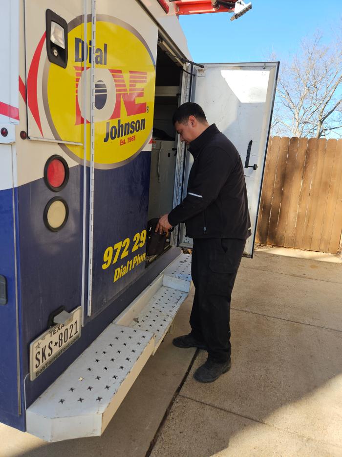 Dial One Johnson Plumbing Cooling and Heating Logo