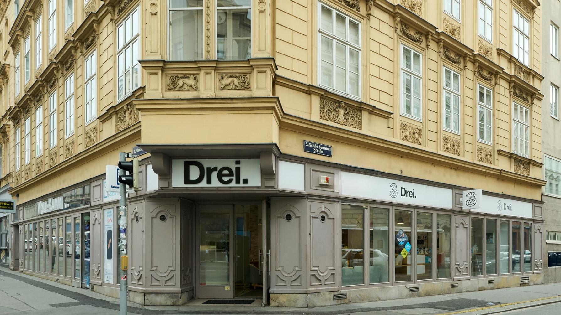 Drei Shop Margareten, Pilgramgasse in Wien