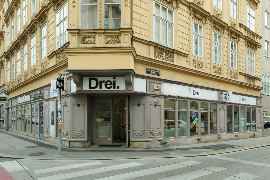 Drei Shop Margareten, Pilgramgasse in Wien
