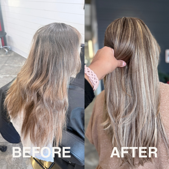 Before and After of Hair Color and Highlights
