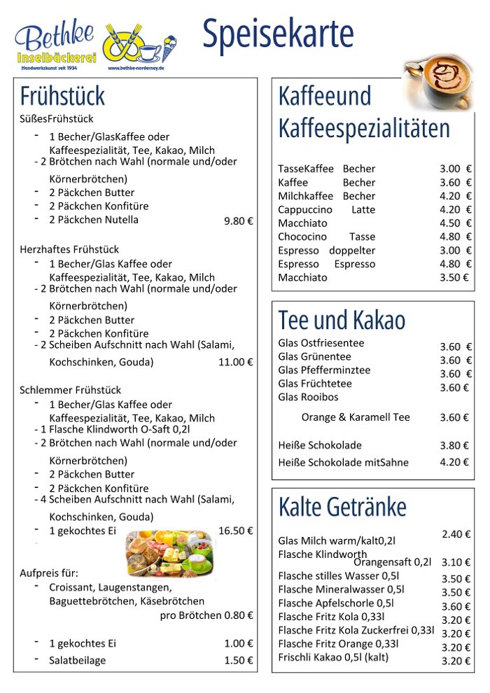 Inselbäckerei Bethke GmbH & Co. KG, Birkenweg in Norderney