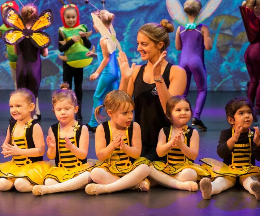 Our Preschool class enjoying being onstage for the first time!