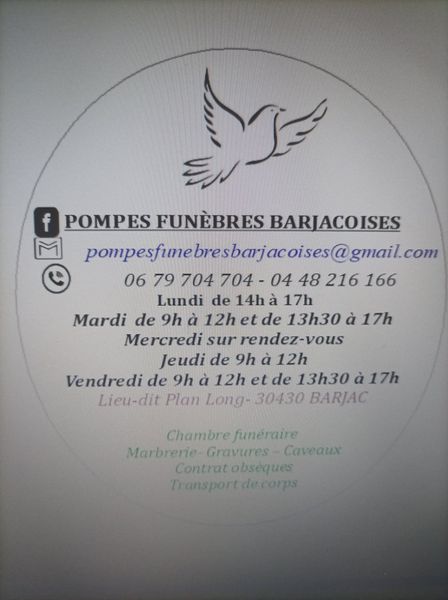 Pompes Funèbres Barjacoises pompes funèbres, inhumation et crémation