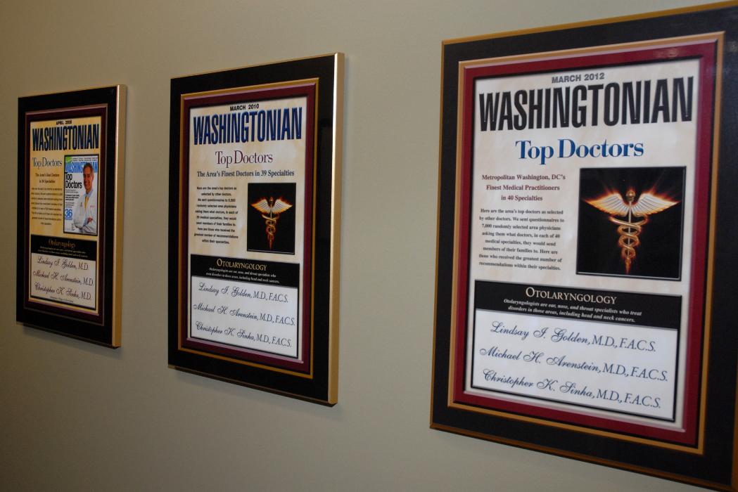 Doctor awards at Montgomery Otolaryngology in Silver Spring, MD