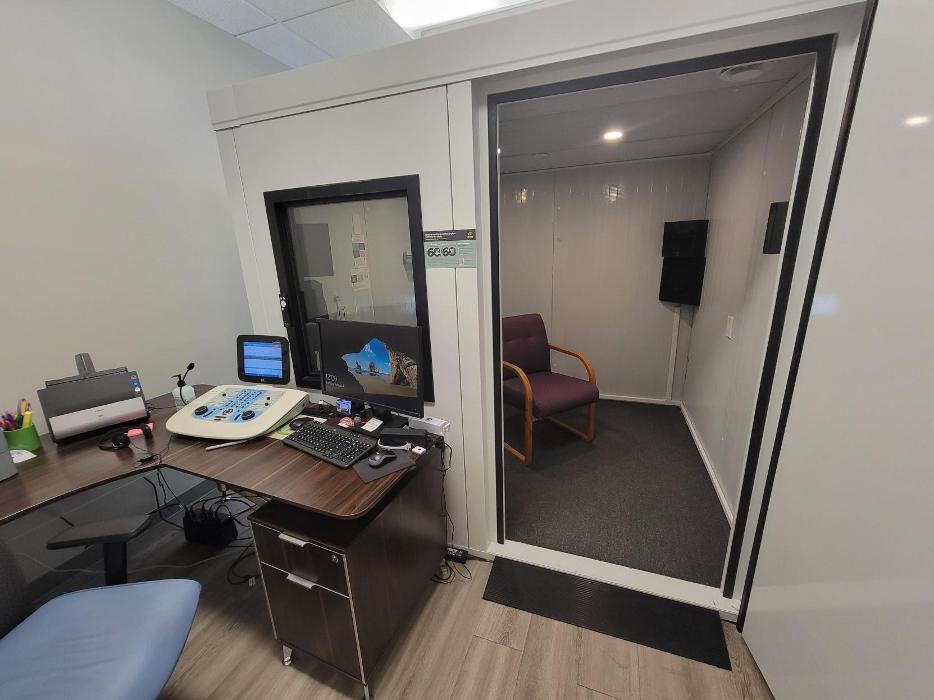 Hearing test room at The ENT & Allergy Centers of Texas in Allen, TX