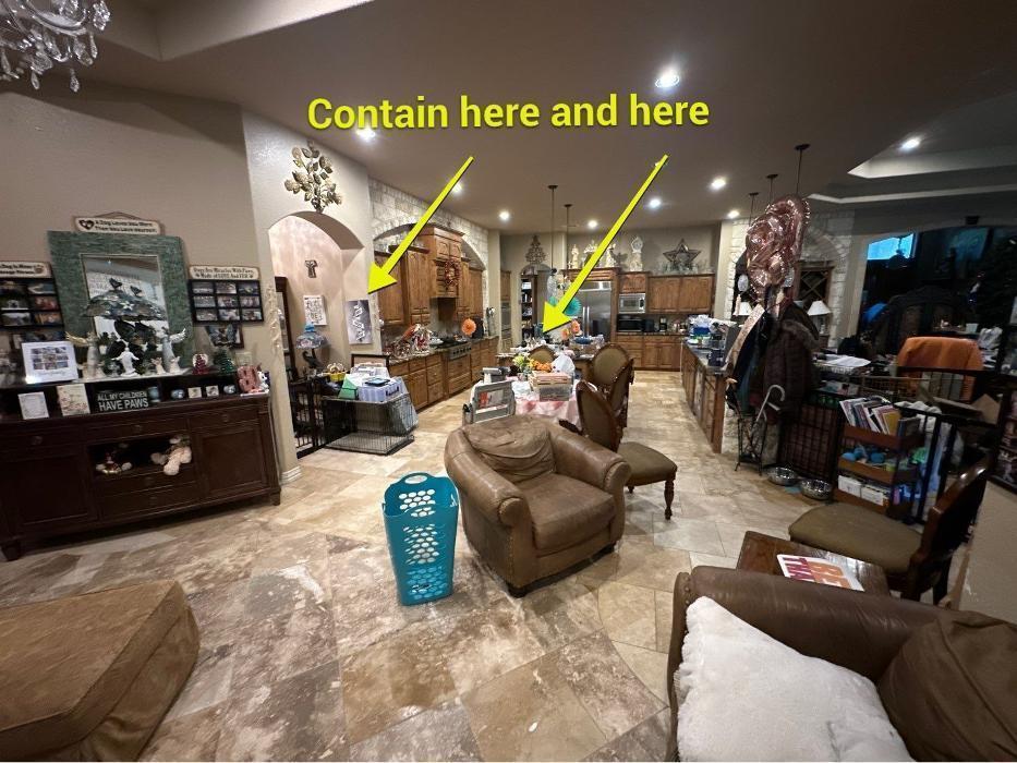 Water Damage? What Water Damage? Bright, clean, and protected throughout th process. Just one example of our results for Hays County homeowners.