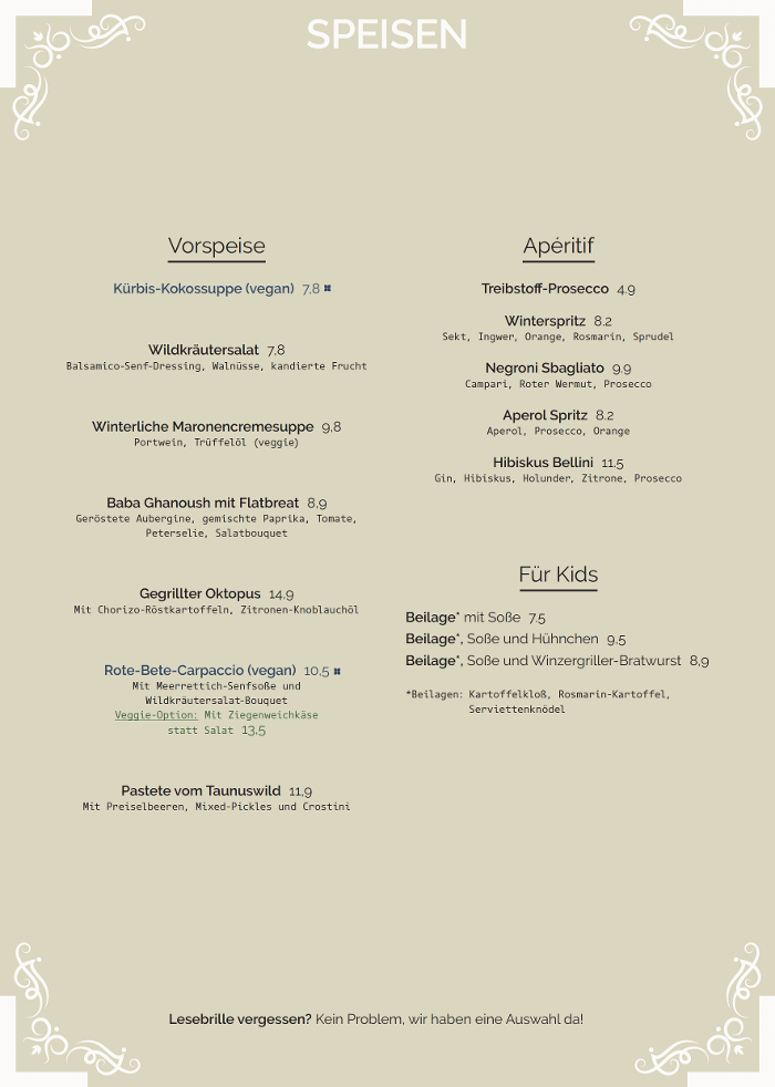 Restaurant Treibhaus, Klarenthaler Straße in Wiesbaden