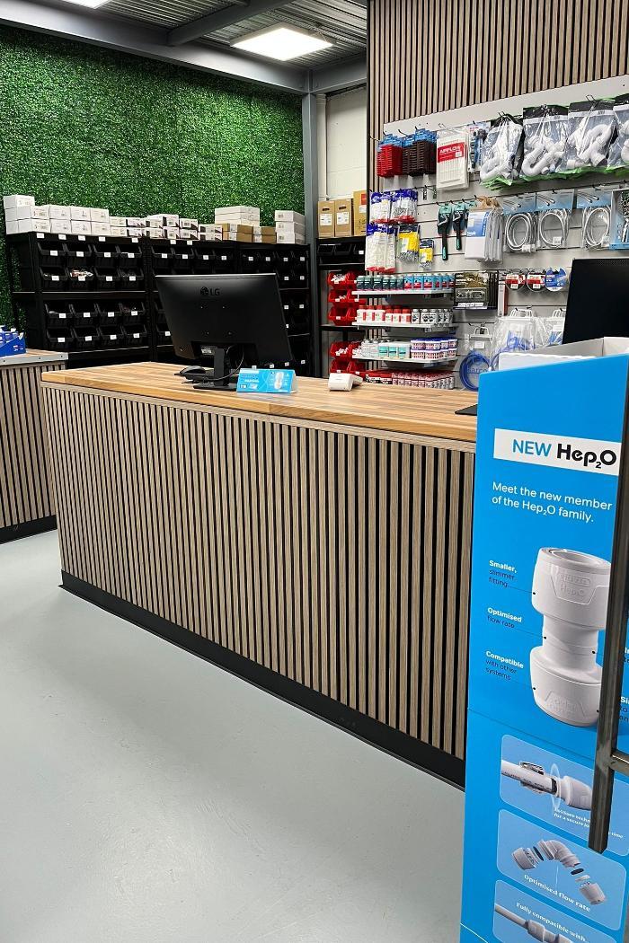 Front desk at Precise Supplies shop