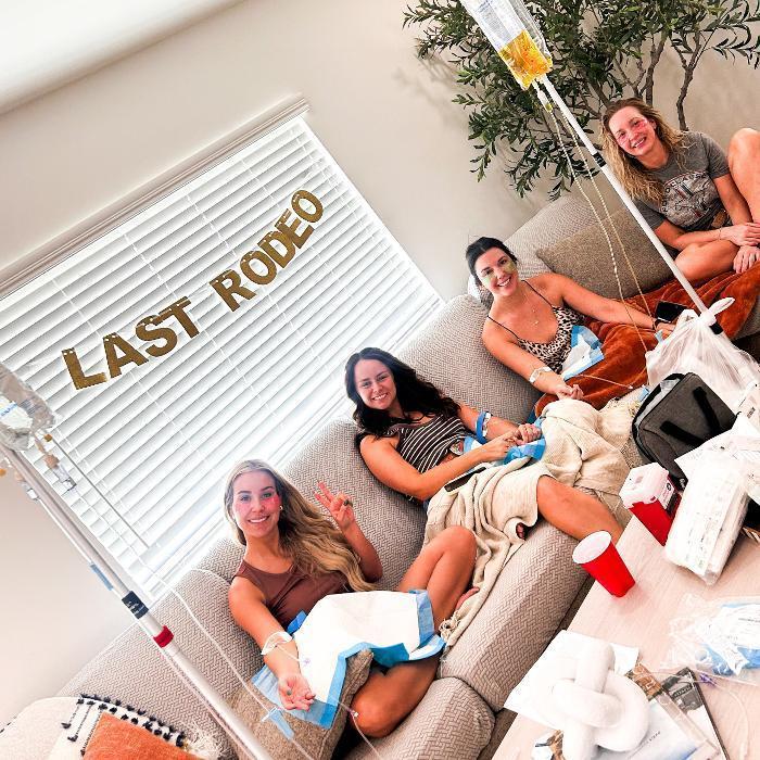 Bachelorette party IV therapy service. Group hangover recovery and hydration treatments administered by professional registered nurses.