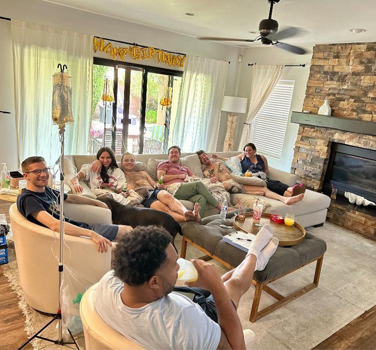 Group hydration therapy session. Same-day mobile IV service for parties, events, and group bookings throughout Phoenix metro.