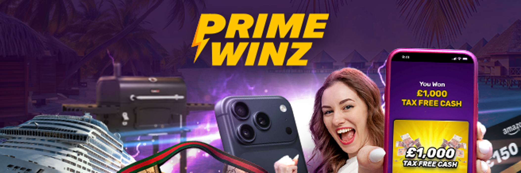 PrimeWinz offers fair, transparent UK prize draws with cash, tech and holiday prizes to win.