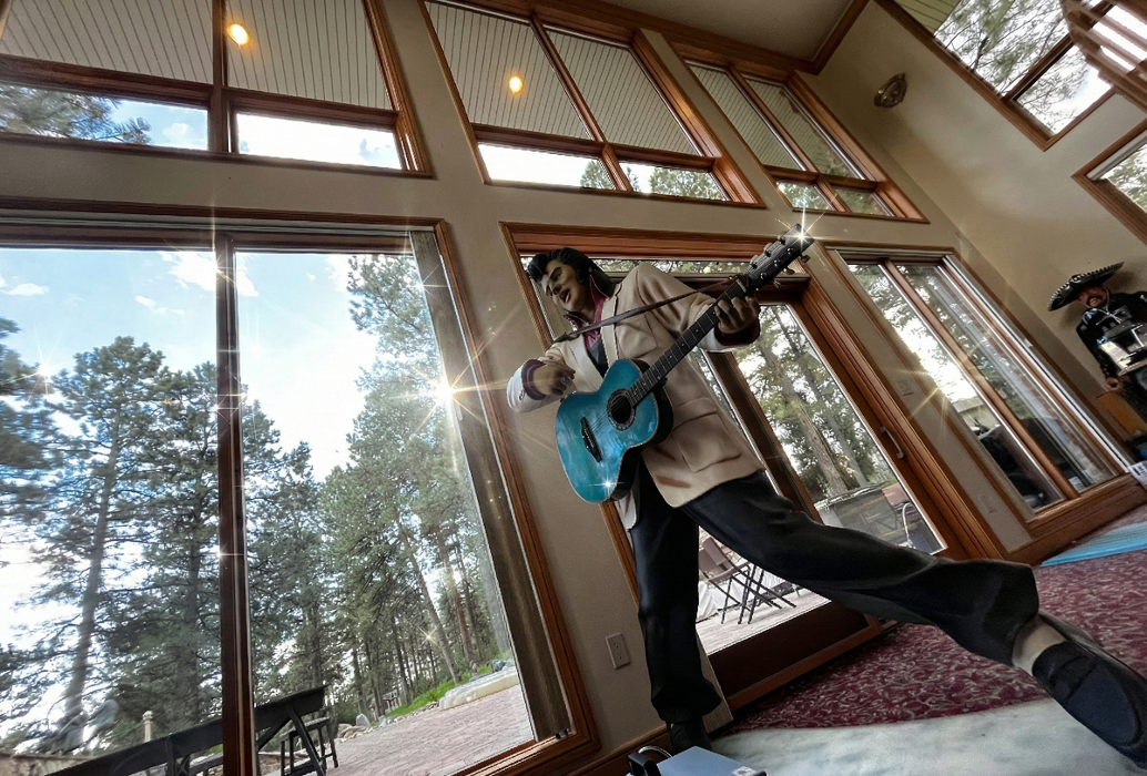 Pretty cool Elvis statue at our window cleaning that we did.