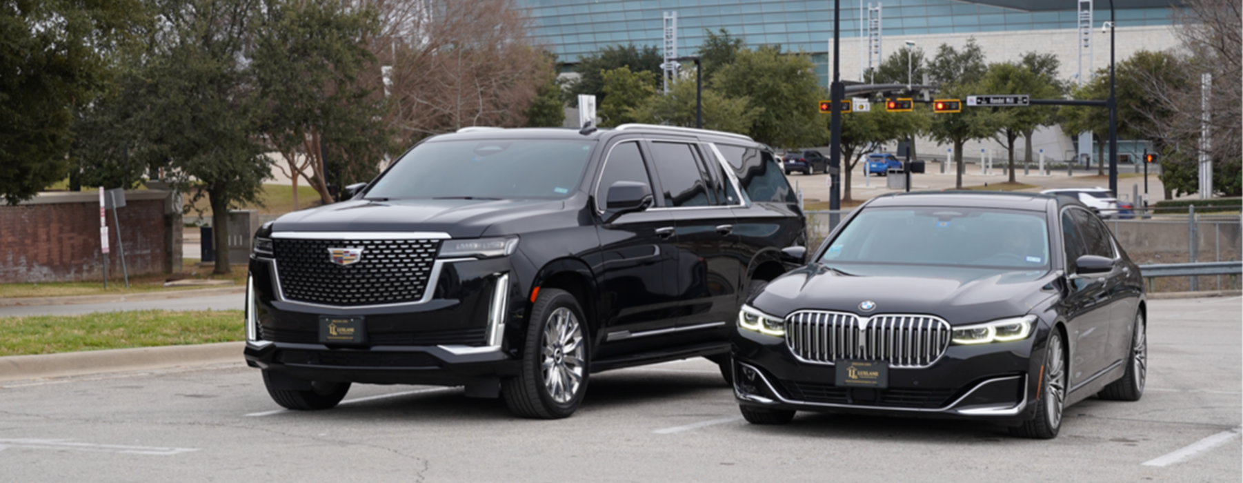 Executive luxury SUV and black car fleet offering professional chauffeur and airport transportation services across Dallas and Fort Worth in the DFW area.