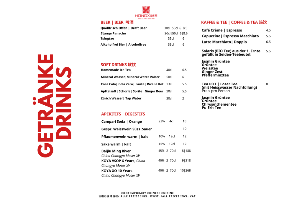 HongXi Tapas Zürich, Zwinglistrasse in Zürich