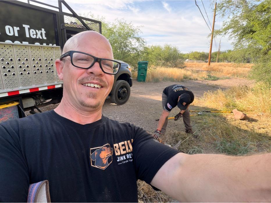 Bella Junk Removal crew member on site during a junk removal job in the Verde Valley.
