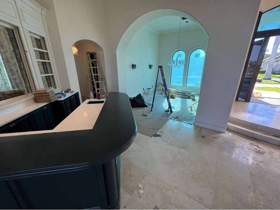 Post-construction cleaning project in Southwest Florida &ndash; before service. Construction dust and debris require specialized cleaning to prepare the property for move-in or final inspection.