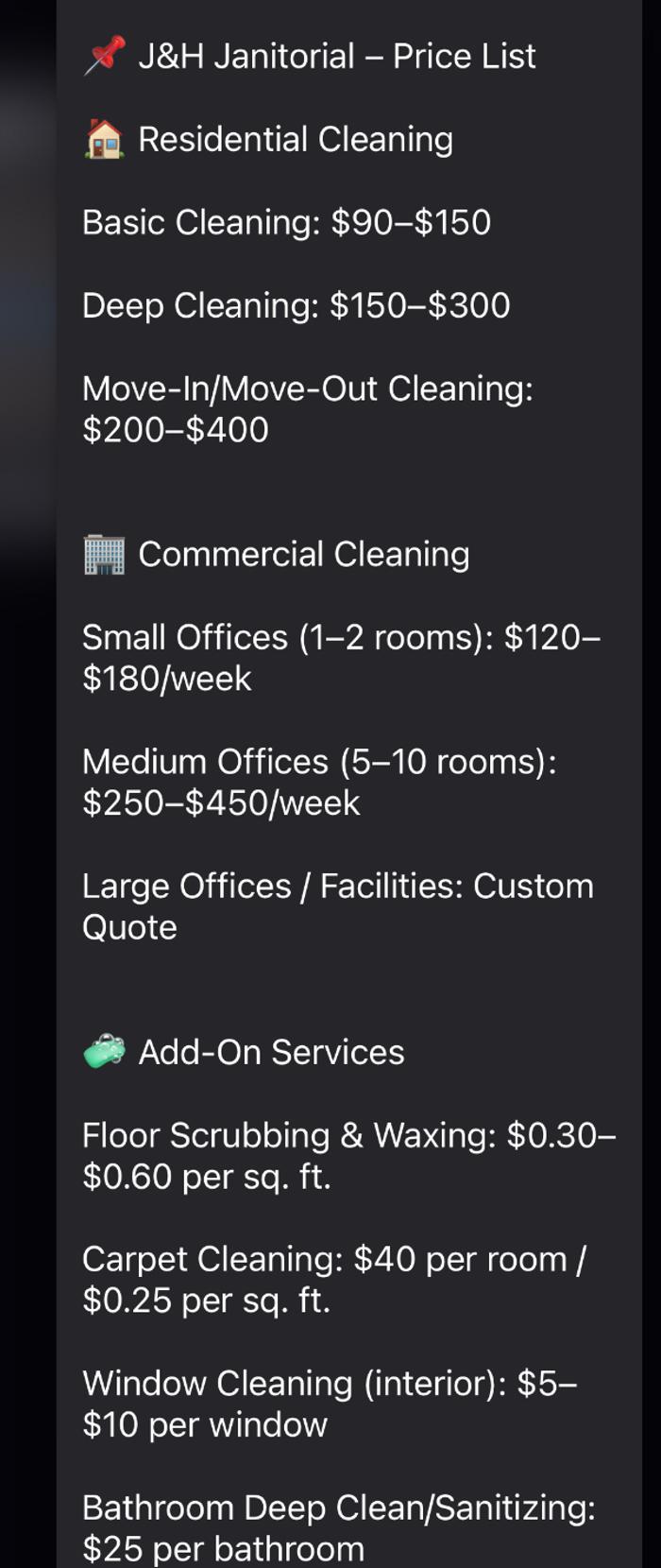 J&H Janitorial Image