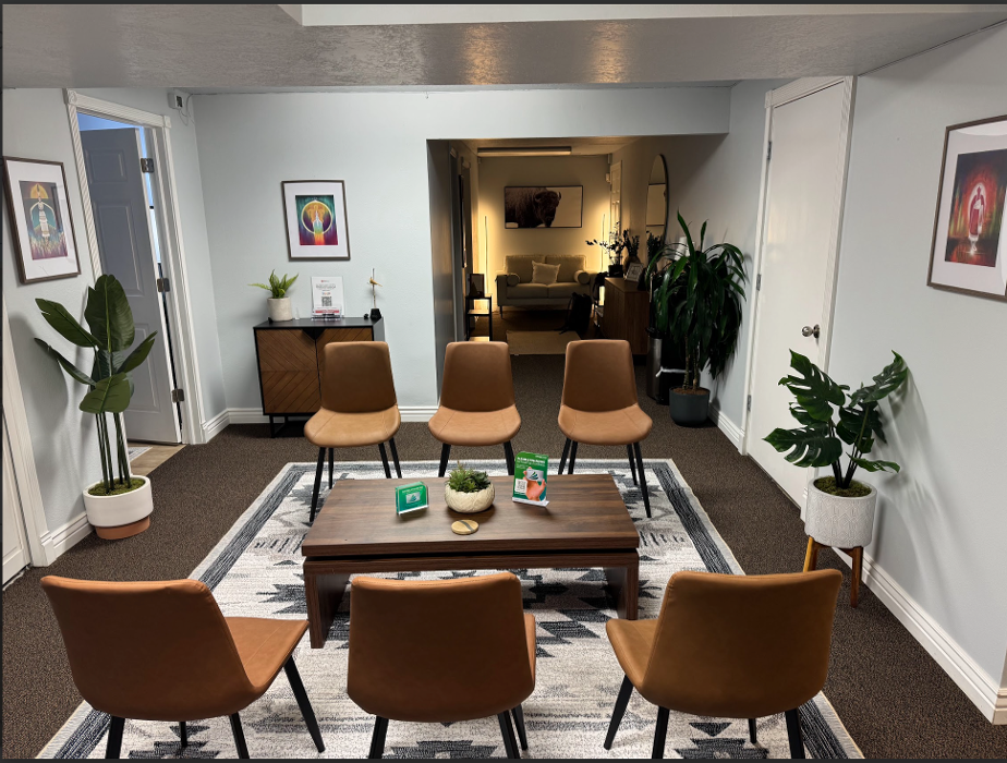 A calm and peaceful waiting area designed to help you feel at ease before your session at NATiVation.
