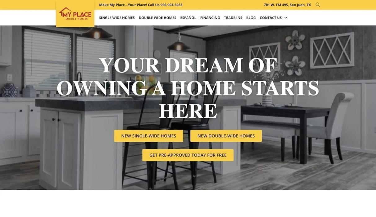 Client project: My Place Mobile Homes. 