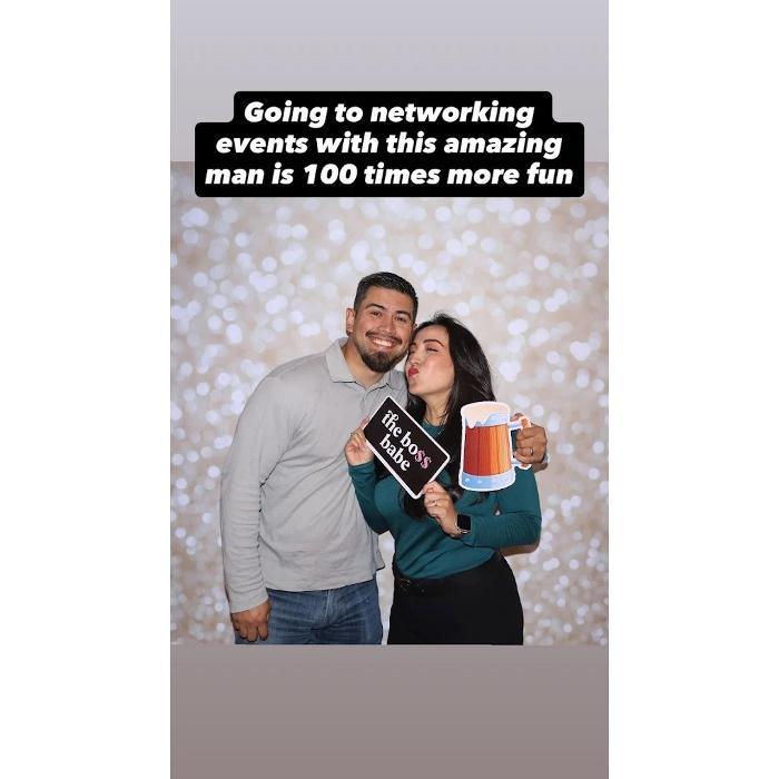 Freddy and Ada at a networking event. 